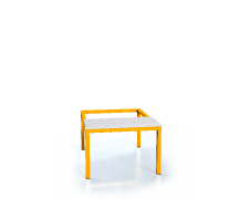 Vorbänk mit PVC latten - Basisausführung 375 x 750 x 800